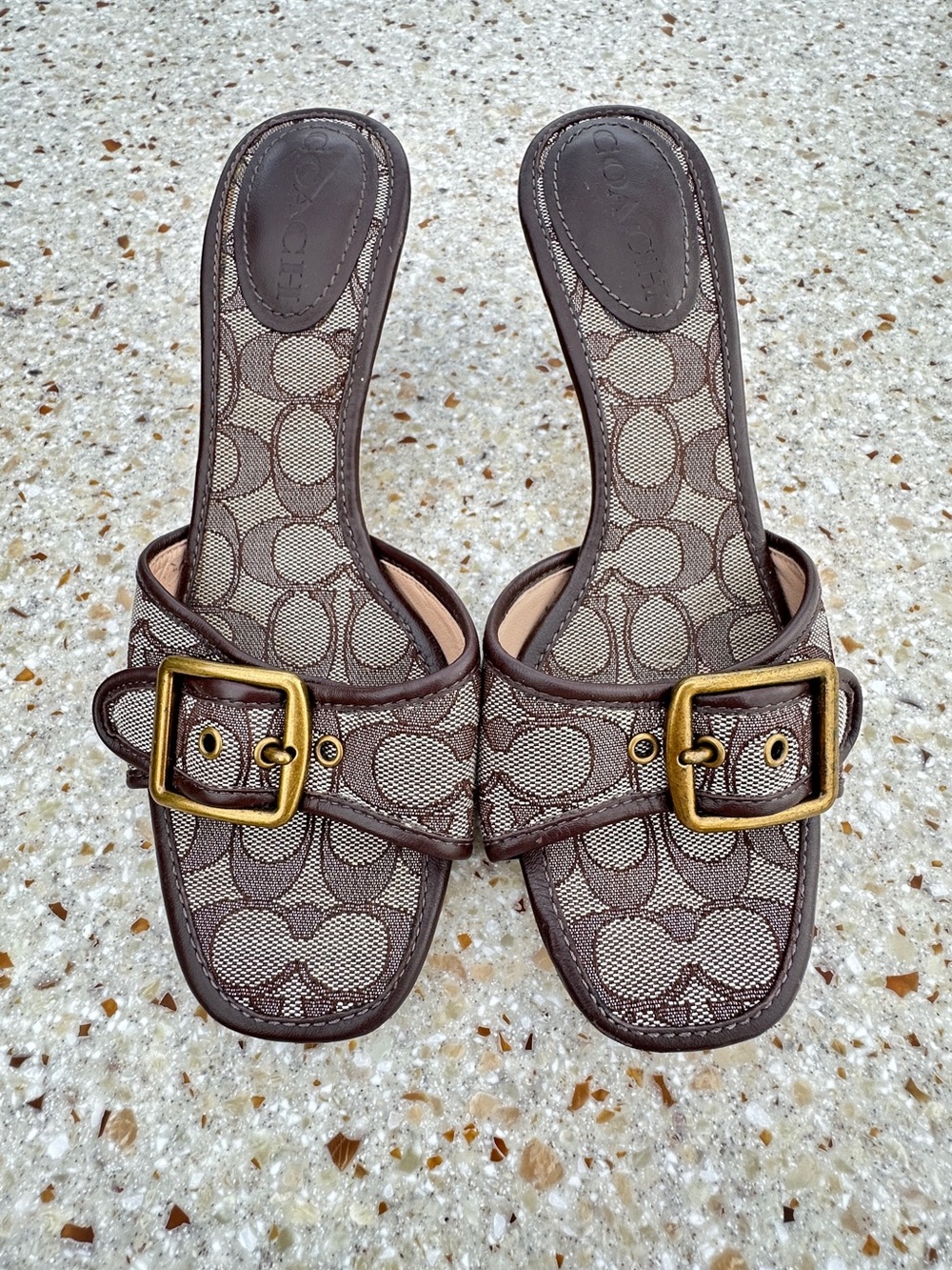 Coach Margot Sandal in Signature Jacquard Sz 9.5